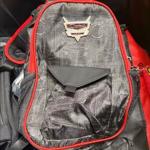 Cars Logo Black Backpack with Red Trim
